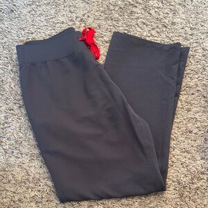 Figs Women's Straight Leg Pants - Black with Red Accent